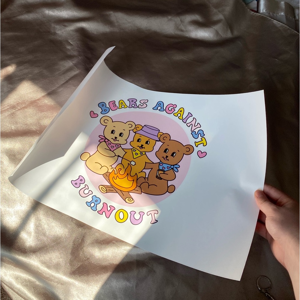 self care is for everyone bear poster